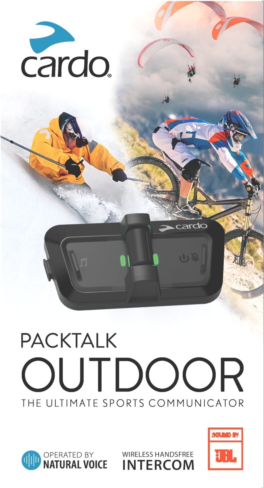 Cardo Packtalk Outdoor Single Black Communication System - Wireless intercom system for outdoor use - Click Image to Close
