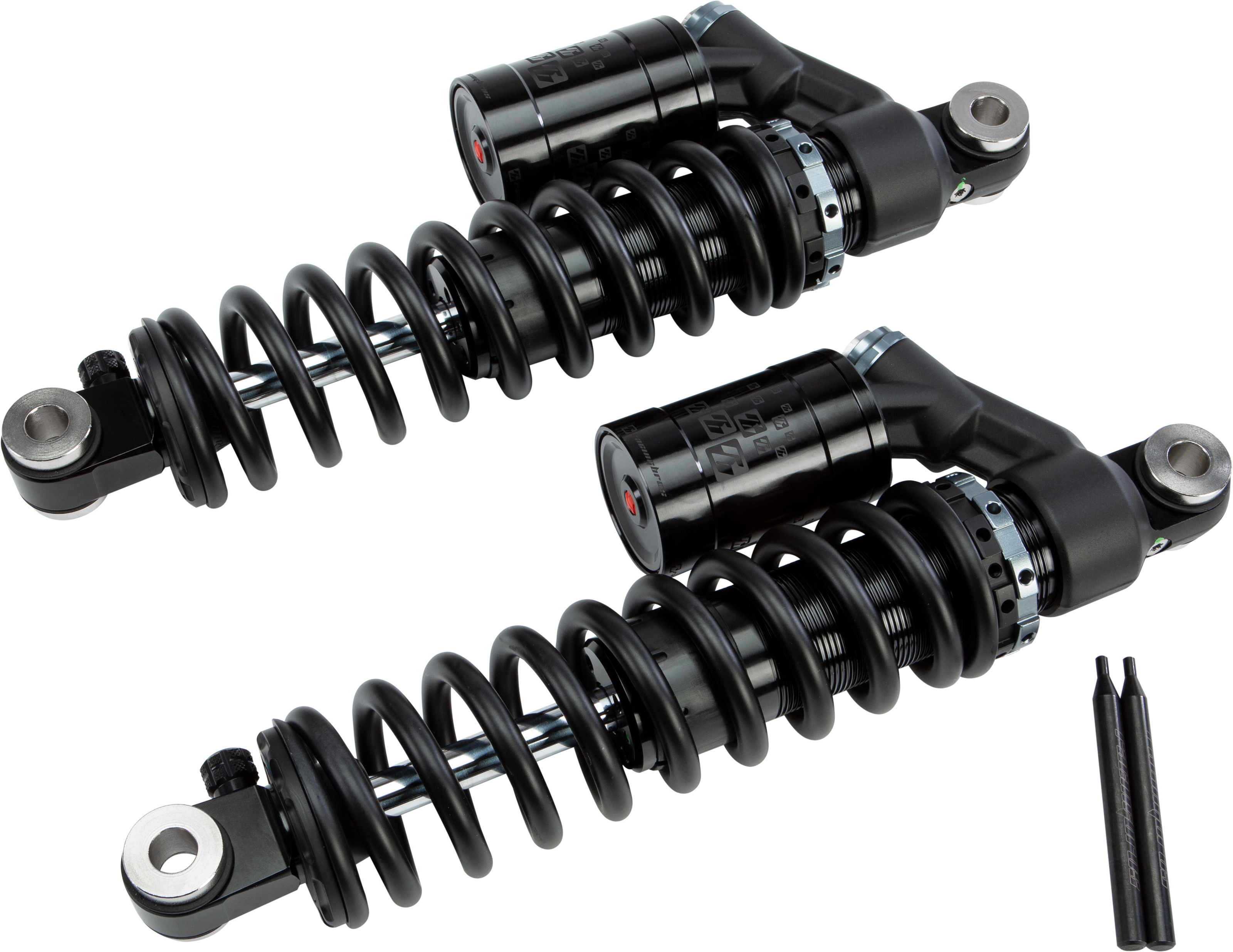 Remote Reservoir Rear Shocks 13" STD - For 91-17 HD Dyna - Click Image to Close