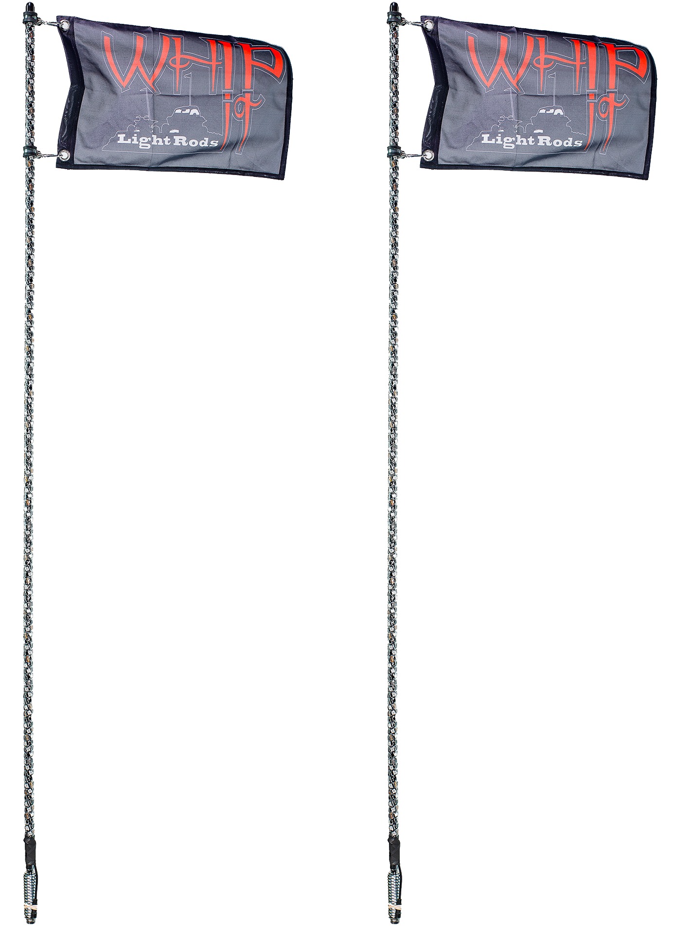Whip It 5Ft Black Bluetooth RGB Chase Light Rod Set - Click Image to Close
