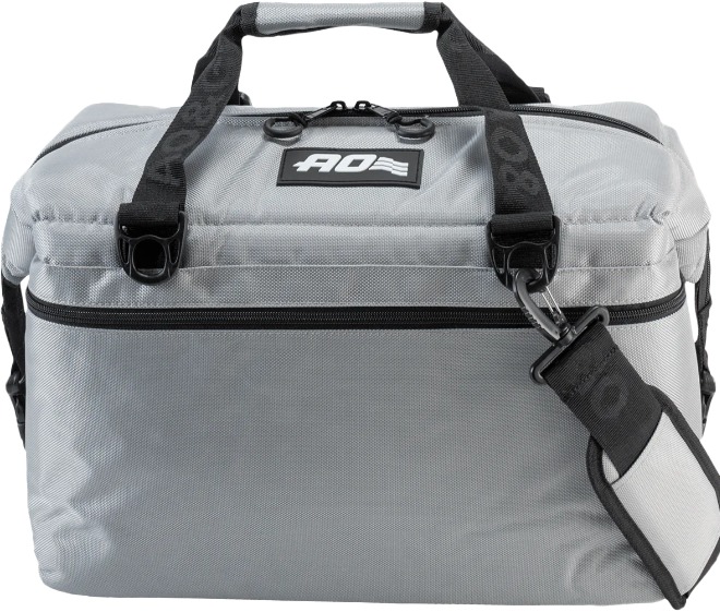 AO Coolers 24 Pack Ballistic Cooler Silver - 24-pack rugged cooler in ballistic silver - Click Image to Close