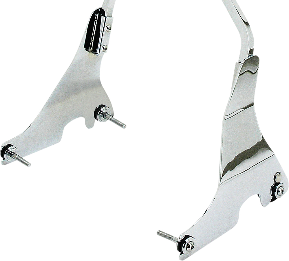 16" Tall Rigid Chrome Sissy Bar Complete Kit - For 96-01 Harley Dyna - Click Image to Close