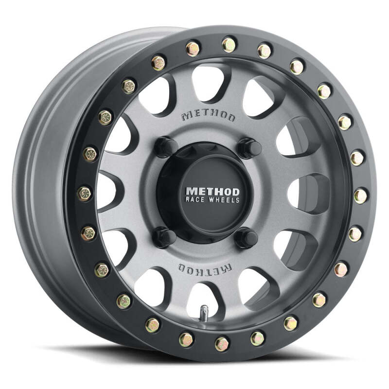 Method MR401 UTV Beadlock Wheel 15x6 4x136 53mm Titanium Matte Black - 15x6 UTV Beadlock Wheel 4x136 53mm For UTVs - Click Image to Close
