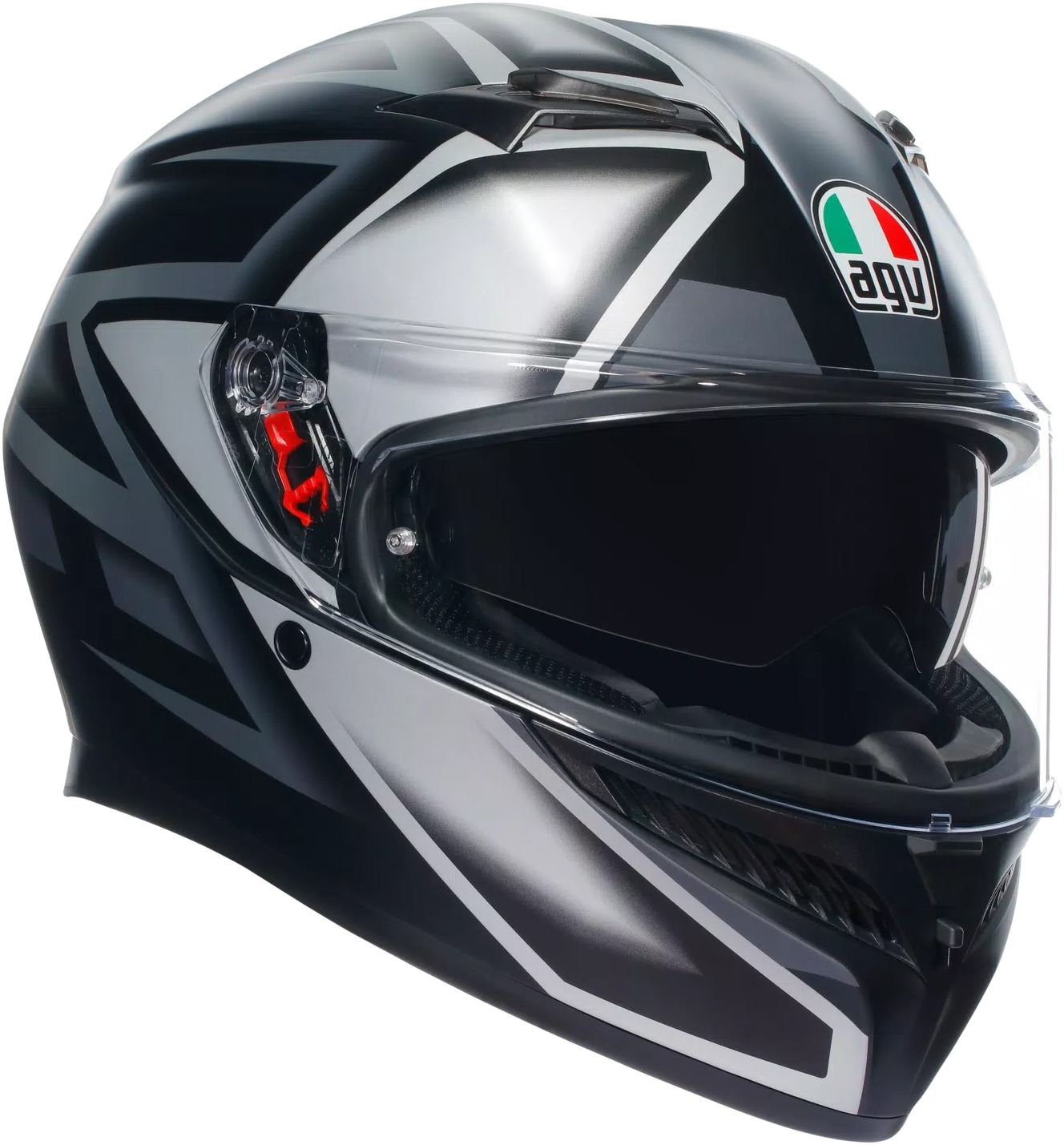 AGV K3 Compound Full Face Helmet Matte Black Gray Small - Full face helmet, matte black/gray, size small - Click Image to Close