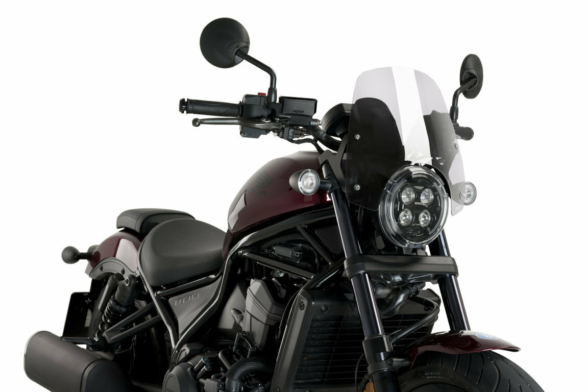 Puig Naked New Gen Sport Windscreen Clear For Honda CMX1100 Rebel 21-23 - Clear windscreen for Honda CMX1100 Rebel 2021-2023 - Click Image to Close