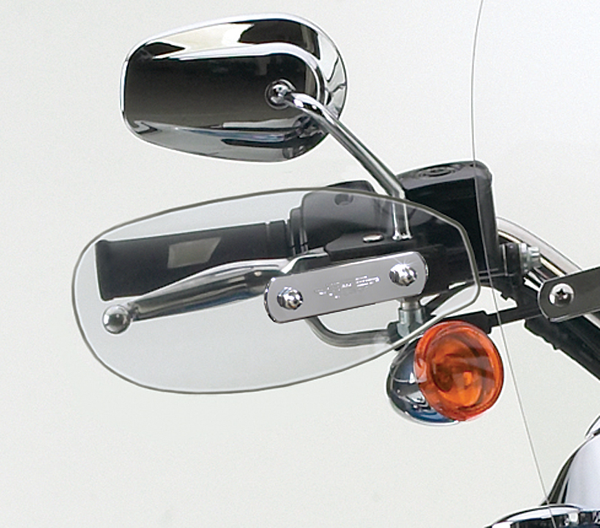 Hand Deflectors Clear - For 74-11 HD Softail Dyna Sportster - Click Image to Close