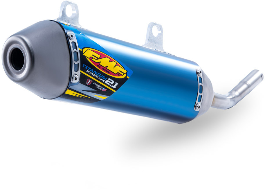 Blue Titanium PowerCore 2.1 Slip On Exhaust - For 02-24 Yamaha YZ250 - Click Image to Close