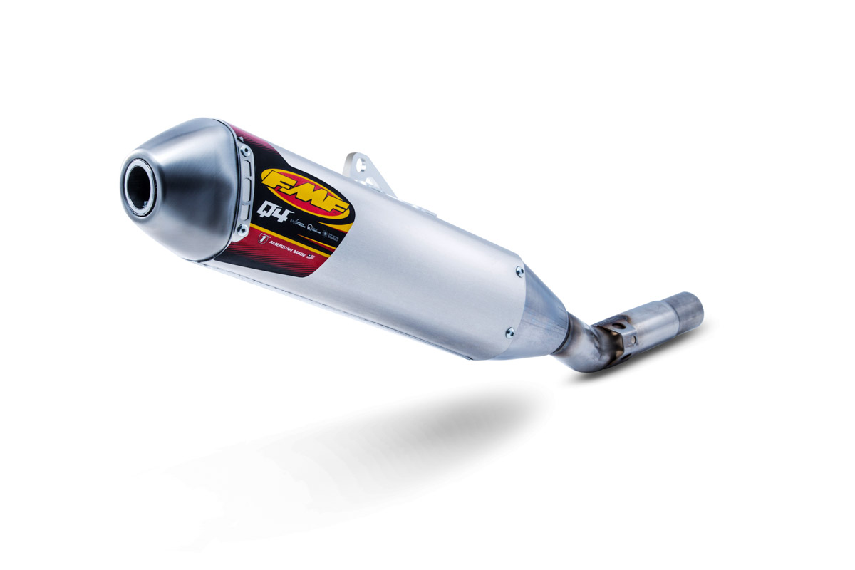 Q4 HEX Spark Arrested Aluminum Slip On Exhaust - 16-17 Kawasaki KX450F - Click Image to Close