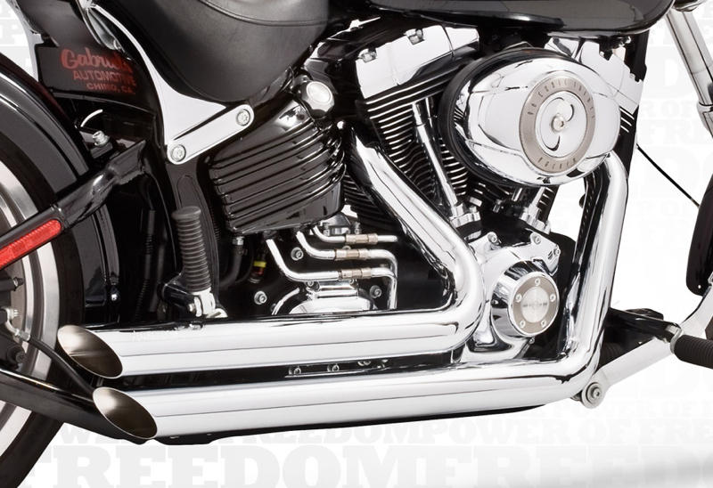 Amendment Chrome Full Exhaust - For 08-11 Harley Davidson FXC - Click Image to Close