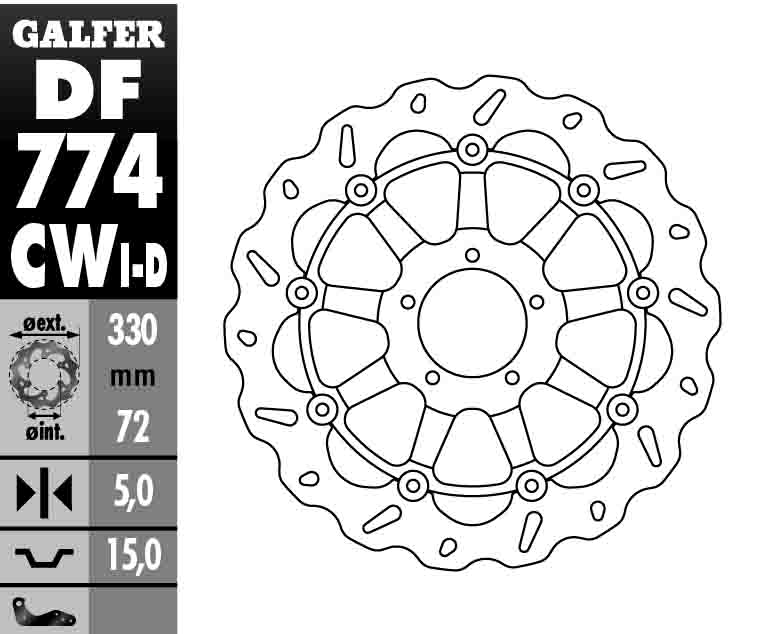 Floating Wave Brake Rotor - Left Directional - Front Disc - Click Image to Close