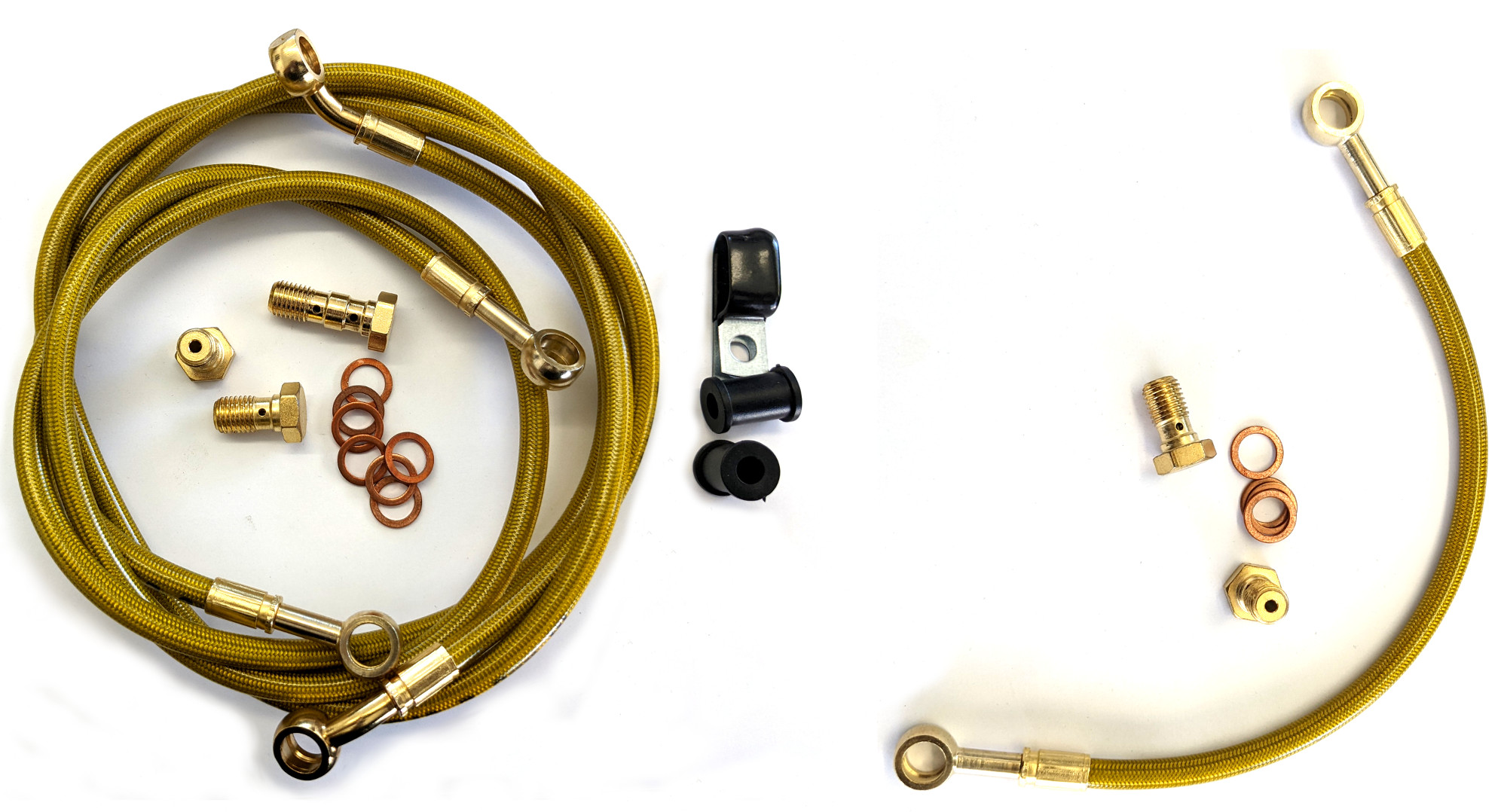 Front & Rear Stainless Steel Brake Line Kit Gold - 09-14 Yamaha R1 Non-ABS - Click Image to Close