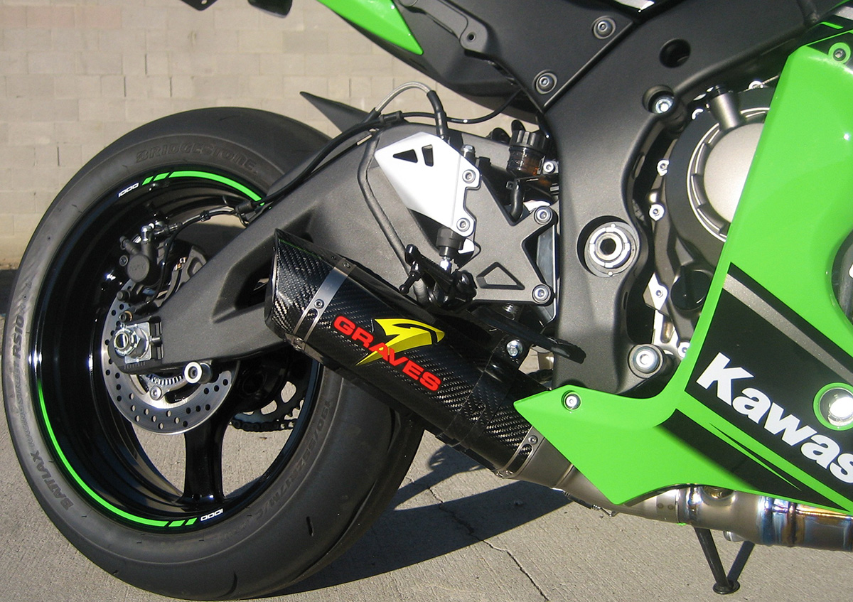 CF/Titanium Slip On Exhaust w/ Link Pipe - For 16-20 ZX10R - Click Image to Close