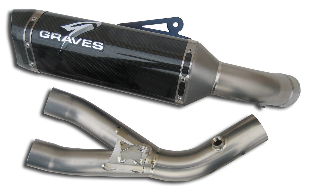 Carbon Fiber Slip On Exhaust w/ Link Pipe - For 15+ Yamaha R1 - Click Image to Close