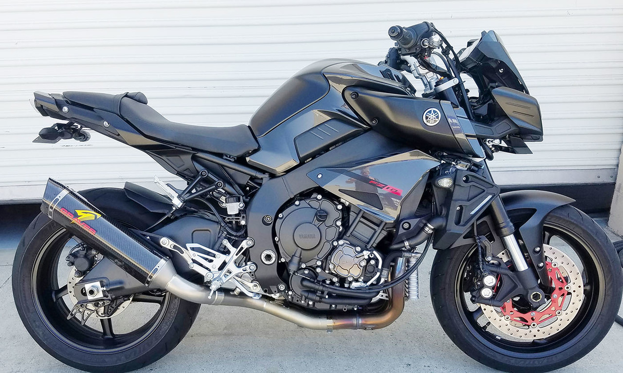 Carbon Fiber Slip On Exhaust w/ Link Pipe - For 17-23 Yamaha FZ-10 & MT-10 - Click Image to Close