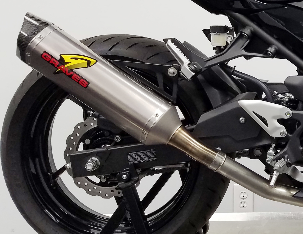 Titanium Slip On Exhaust - 18-23 Kawasaki Ninja 400 - Click Image to Close