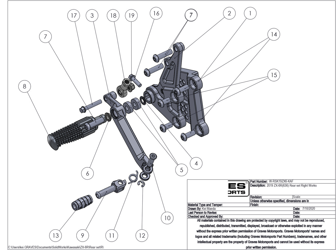 Adjustable Rearsets - For 19-21 Kawasaki ZX-6R - Click Image to Close