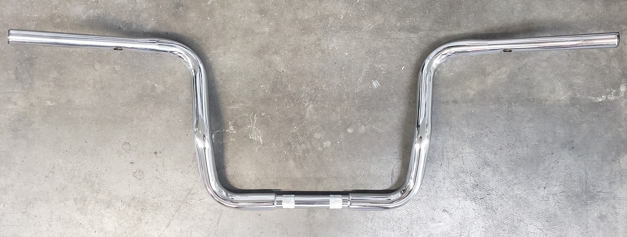 12" Chrome Bagger Ape-Hanger Handlebars 1.25" OD *SD* - For Cable Throttle Models - Click Image to Close