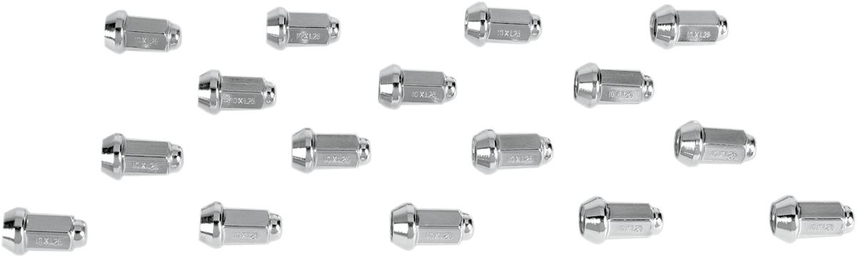10mm x 1.25 - 60 Degree Tapered Chrome Lug Nuts Qty 16 - Click Image to Close