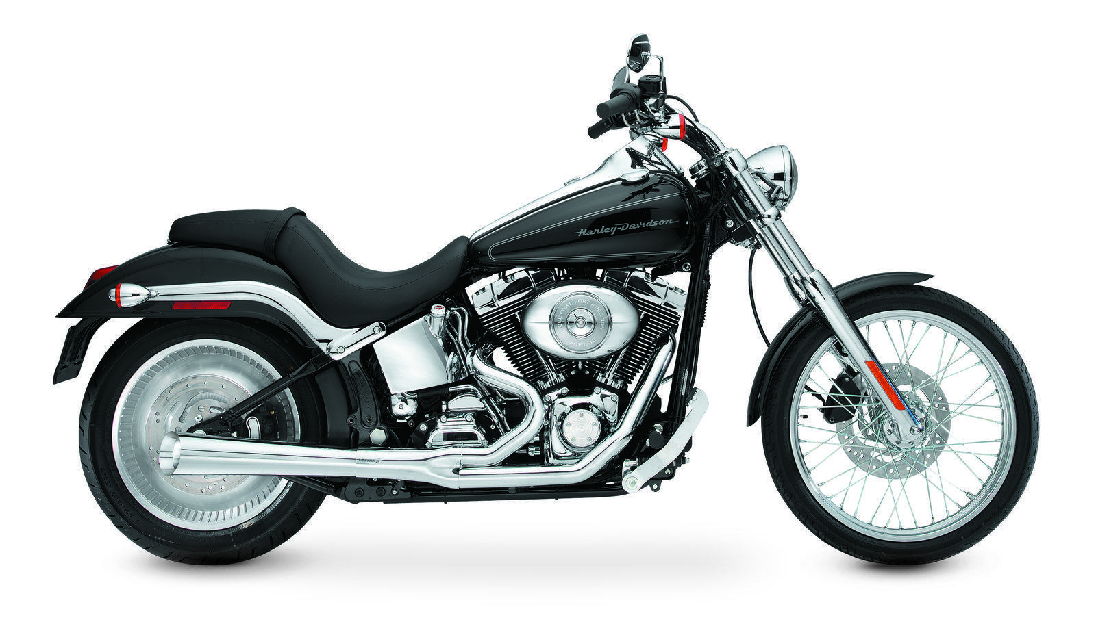 Supermeg 2-1 Chrome Exhaust System - For 07-11 Softail - Click Image to Close