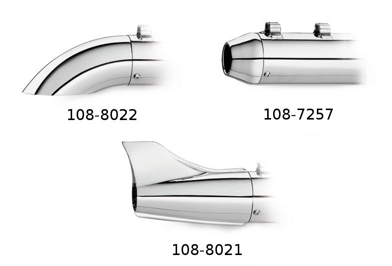 2-1 Chrome Exhaust System No End Cap - For 07-11 Harley Davidson Softail - Click Image to Close