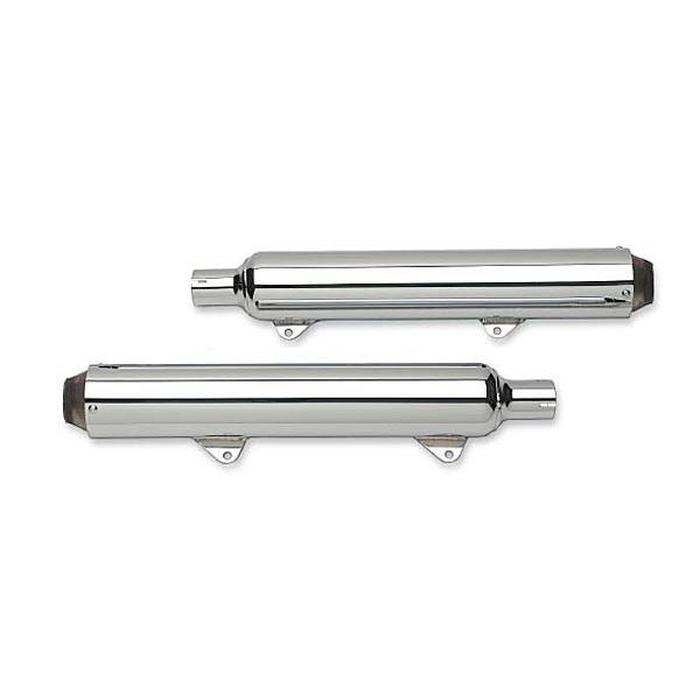 Chrome 3-1/2" Dual Slip On Exhaust - For 85-94 Harley Davidson Touring - Click Image to Close
