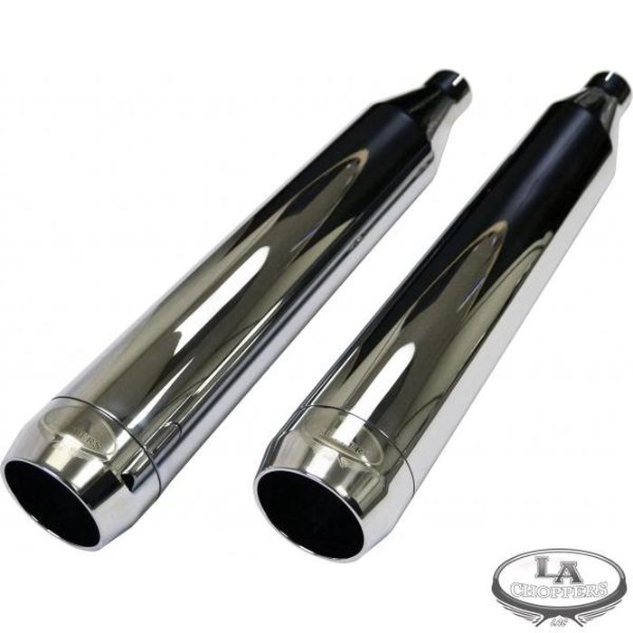 Tru Power 3-1/2" Chrome Dual Slip On Exhaust Mufflers - For 08-11 FLSTSB / FLTSN - Click Image to Close