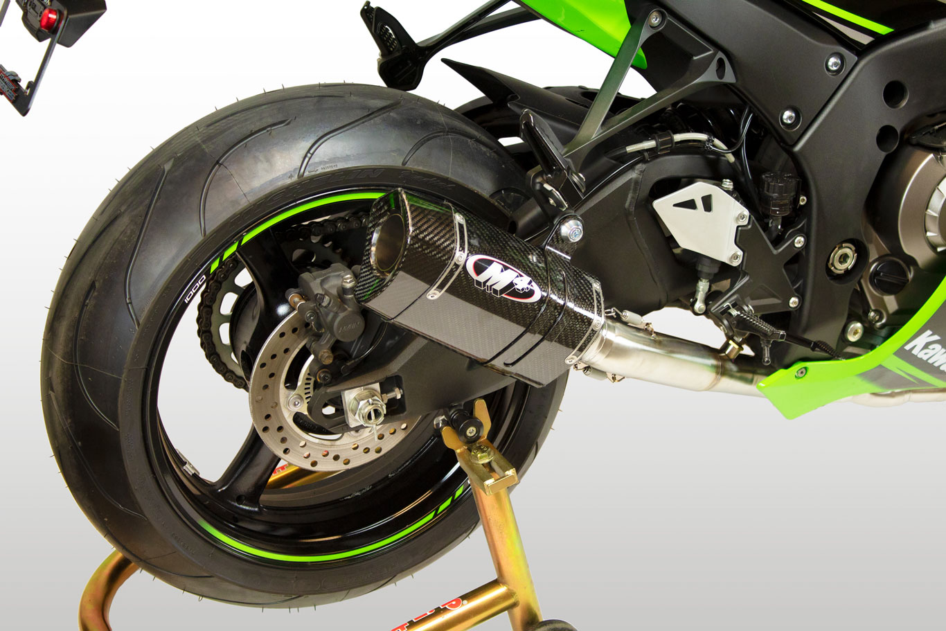 Carbon Fiber Tech1 Titanium Full Exhaust - For 16-25 Kawasaki ZX10R - Click Image to Close