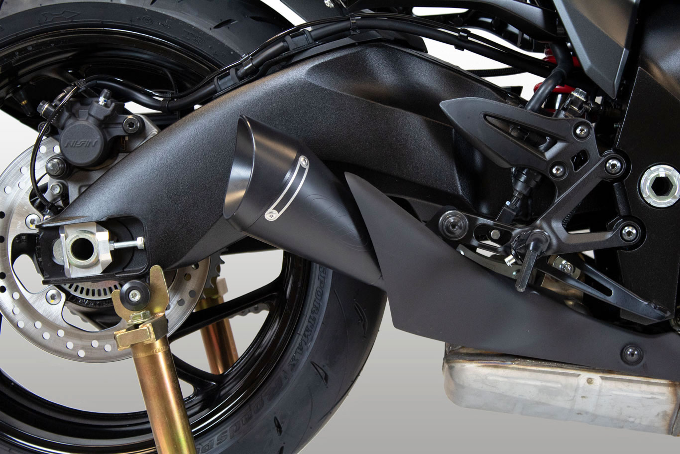 GP19 Slip On Exhaust - Black - For 20-24 Suzuki Katana - Click Image to Close