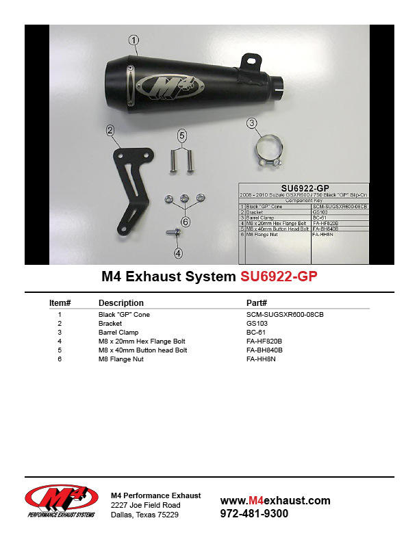 Black GP Slip On Exhaust - For 08-10 Suzuki GSXR600 GSXR750 - Click Image to Close