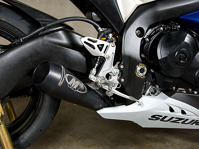 Black GP Full Exhaust w/ Stainless Tubing - For 09-11 Suzuki GSXR1000 - Click Image to Close