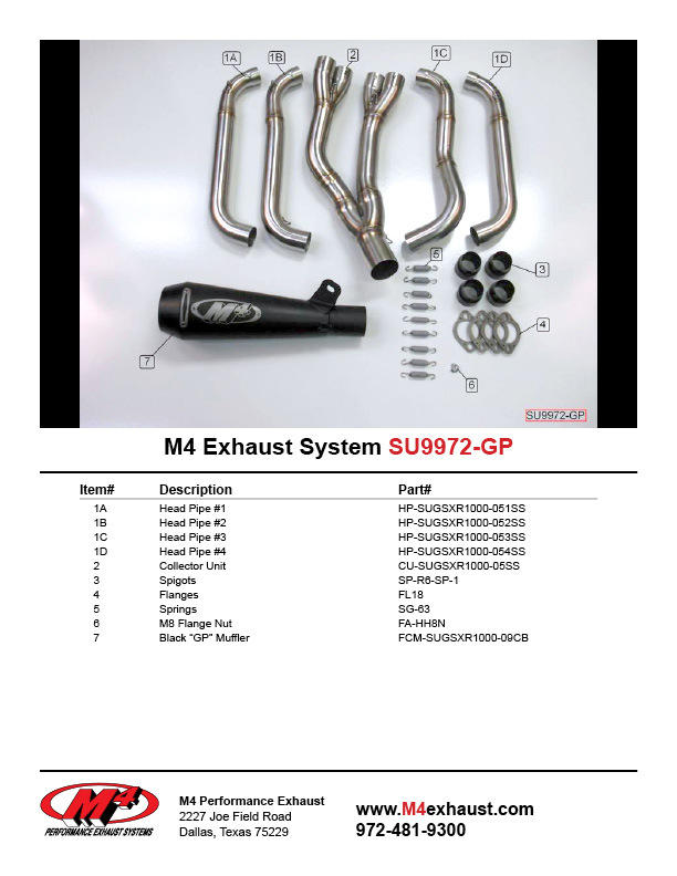 Black GP Full Exhaust w/ Stainless Tubing - For 05-06 Suzuki GSXR1000 - Click Image to Close