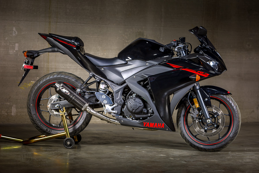Full Exhaust w/ Carbon Fiber Muffler & Stainless Tubing - For 15-23 Yamaha R3 & MT03 - Click Image to Close