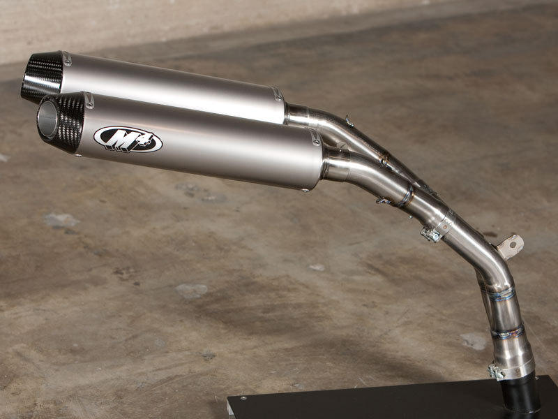 Titanium Dual Slip On Exhaust - For 07-08 Yamaha R1 - Click Image to Close