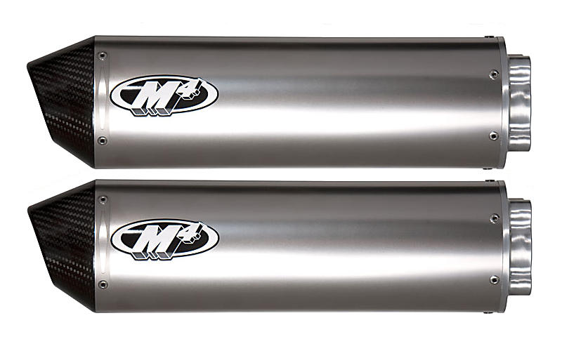 Titanium Dual Bolt On Exhaust Mufflers - For 03-08 Suzuki SV1000 - Click Image to Close