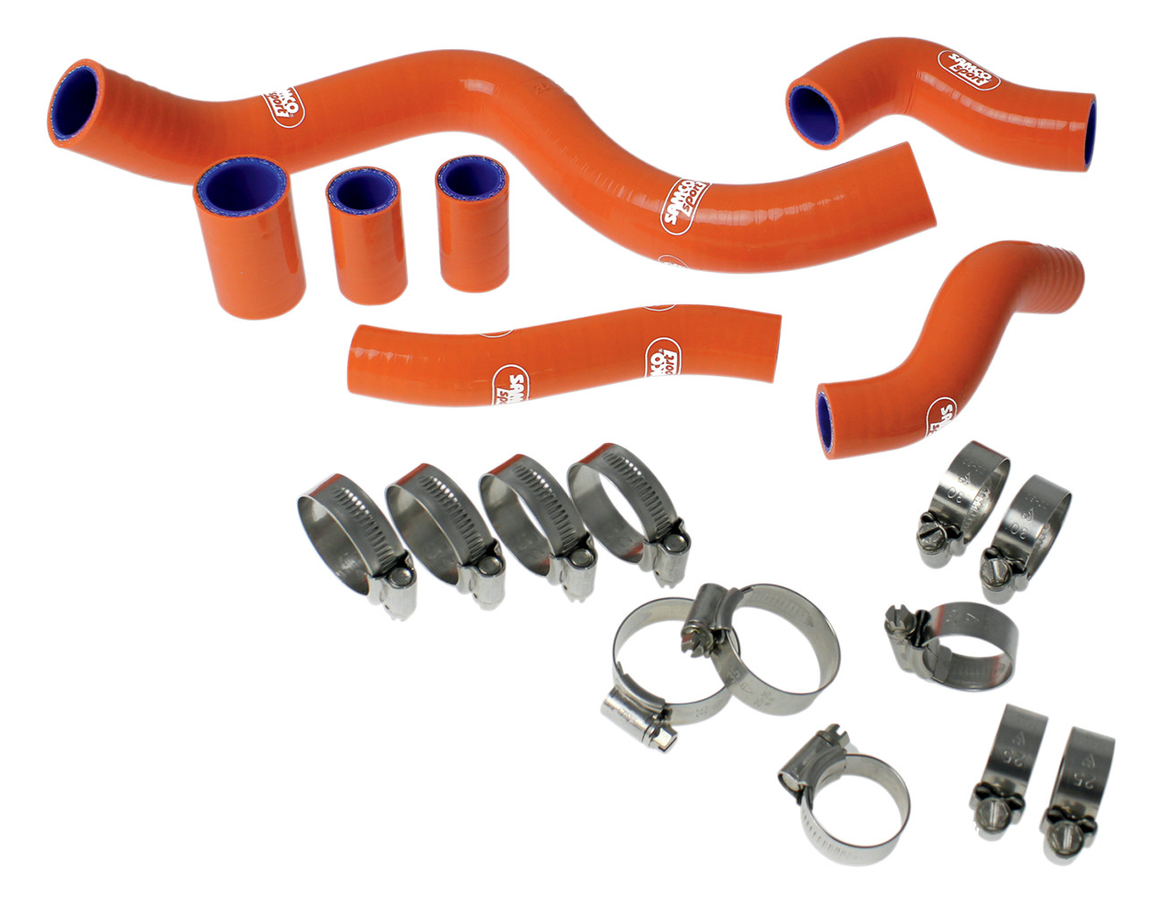 Orange Radiator Hose & clamp Kit - For KTM 950/990 Adv/Duke - Click Image to Close