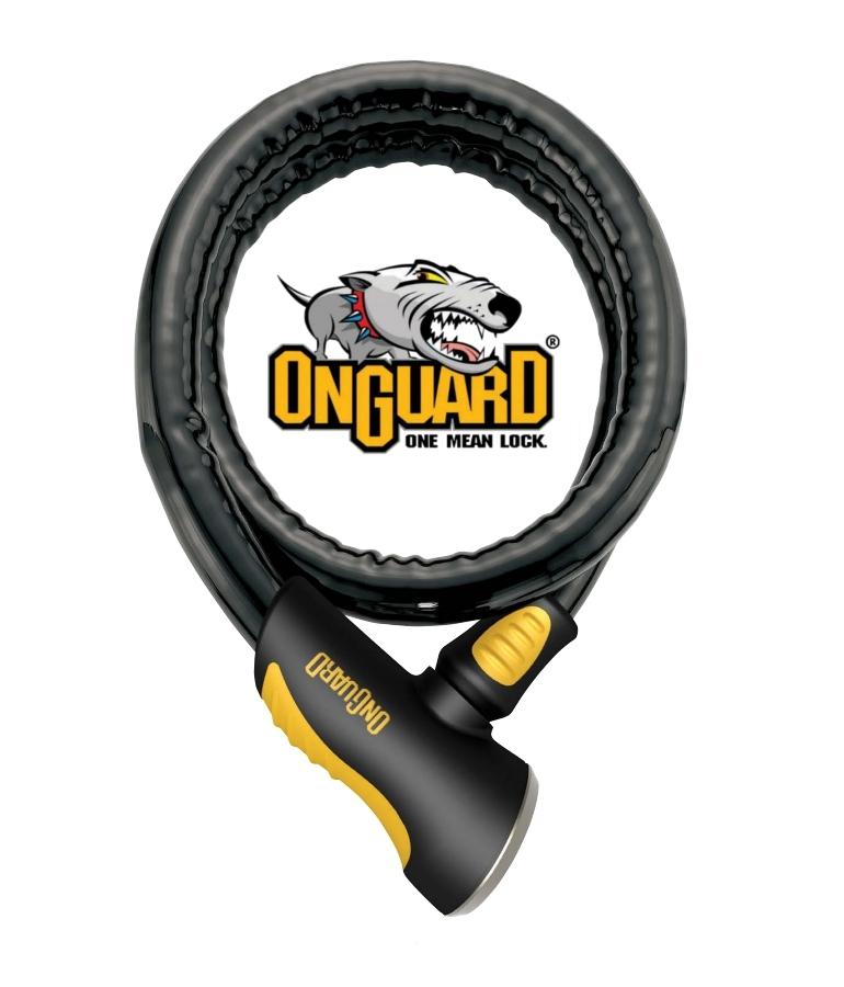 OnGuard Rottweiler 7' Armored Cable Lock for Motorcycle Scooter ATV Bicycle - Click Image to Close