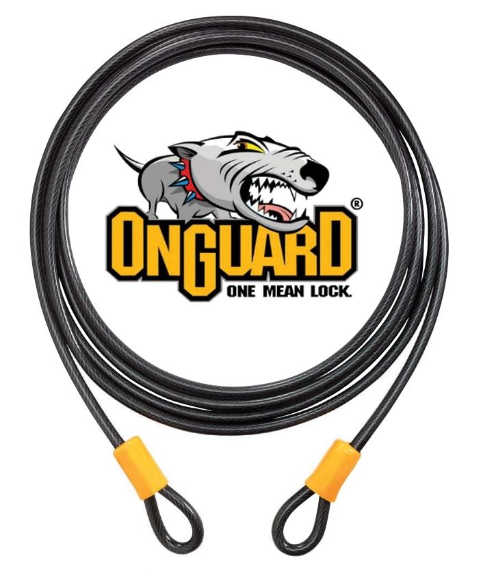 OnGuard Akita 15' Tough Wire Security Cable for Motorcycle Scooter ATV Bicycle - Click Image to Close