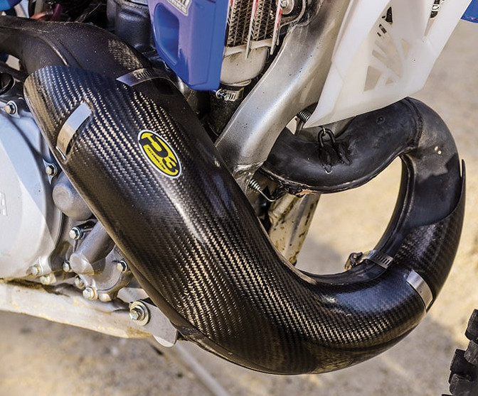 Carbon Fiber Exhaust Pipe Guard / Heat Shield - For 02-24 Yamaha YZ250 - Click Image to Close
