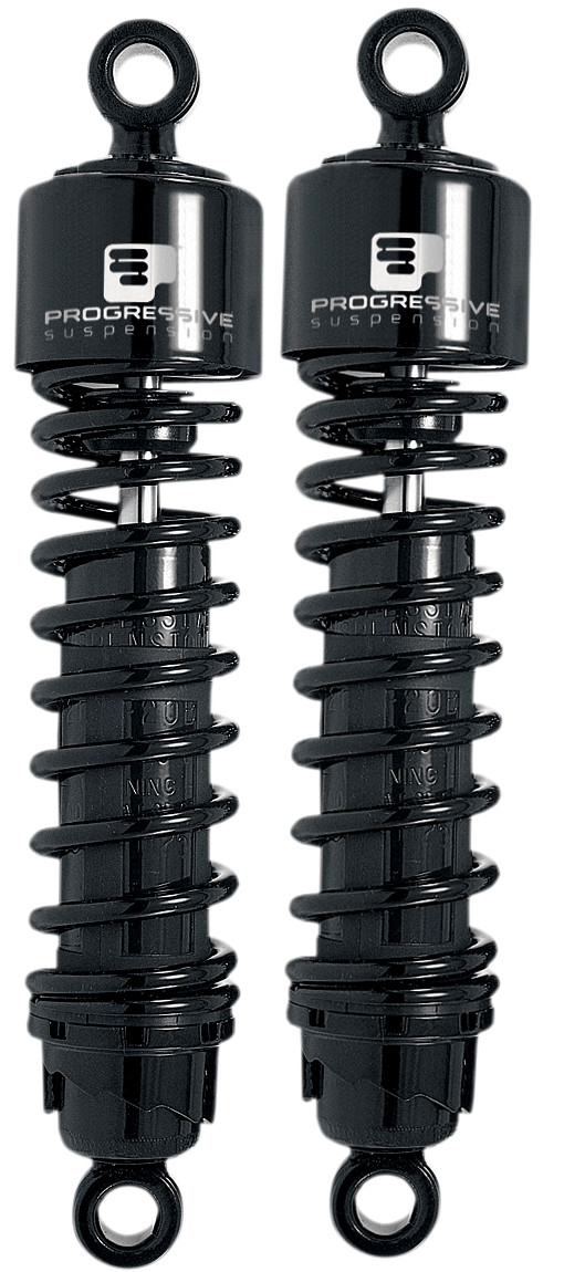 12" 412 Series Shocks - Black - For 12-16 Harley FLD Dyna Switchback - Click Image to Close
