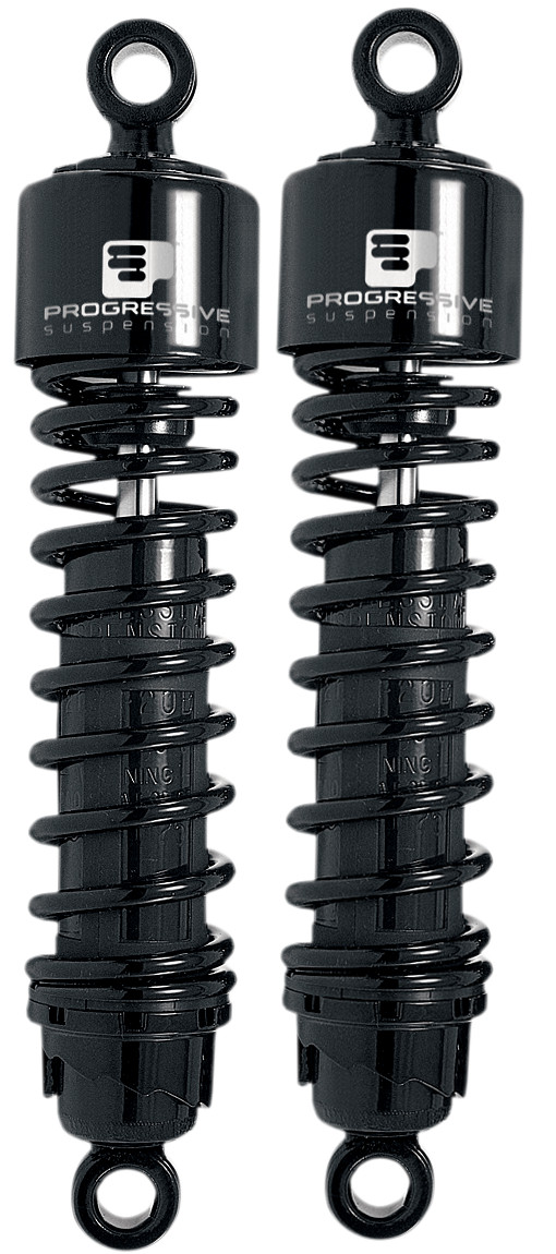 12" 412 Series Shocks - Black - 12-16 Harley FLD Dyna Switchback - Click Image to Close