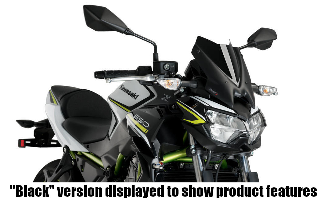Naked New Gen Sport Windscreen - Carbon Fiber Look - For 20-21 Kawasaki Z650 - Click Image to Close