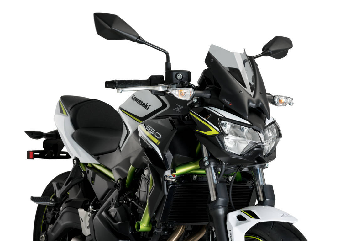 Naked New Gen Sport Windscreen - Smoke - For 20-21 Kawasaki Z650 - Click Image to Close
