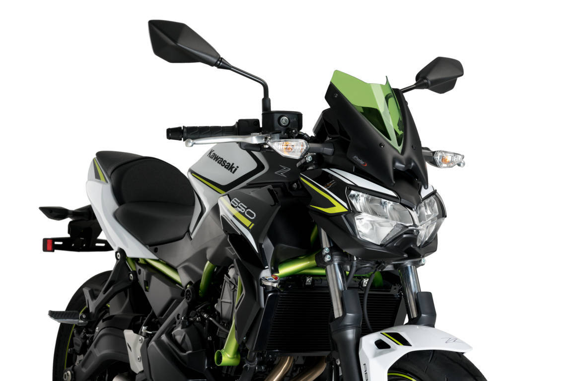 Naked New Gen Sport Windscreen - Green - For 20-21 Kawasaki Z650 - Click Image to Close