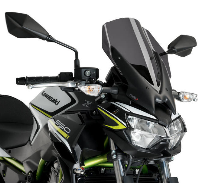 Naked New Gen Touring Windscreen - Dark Smoke - For 20-21 Kawasaki Z650 - Click Image to Close