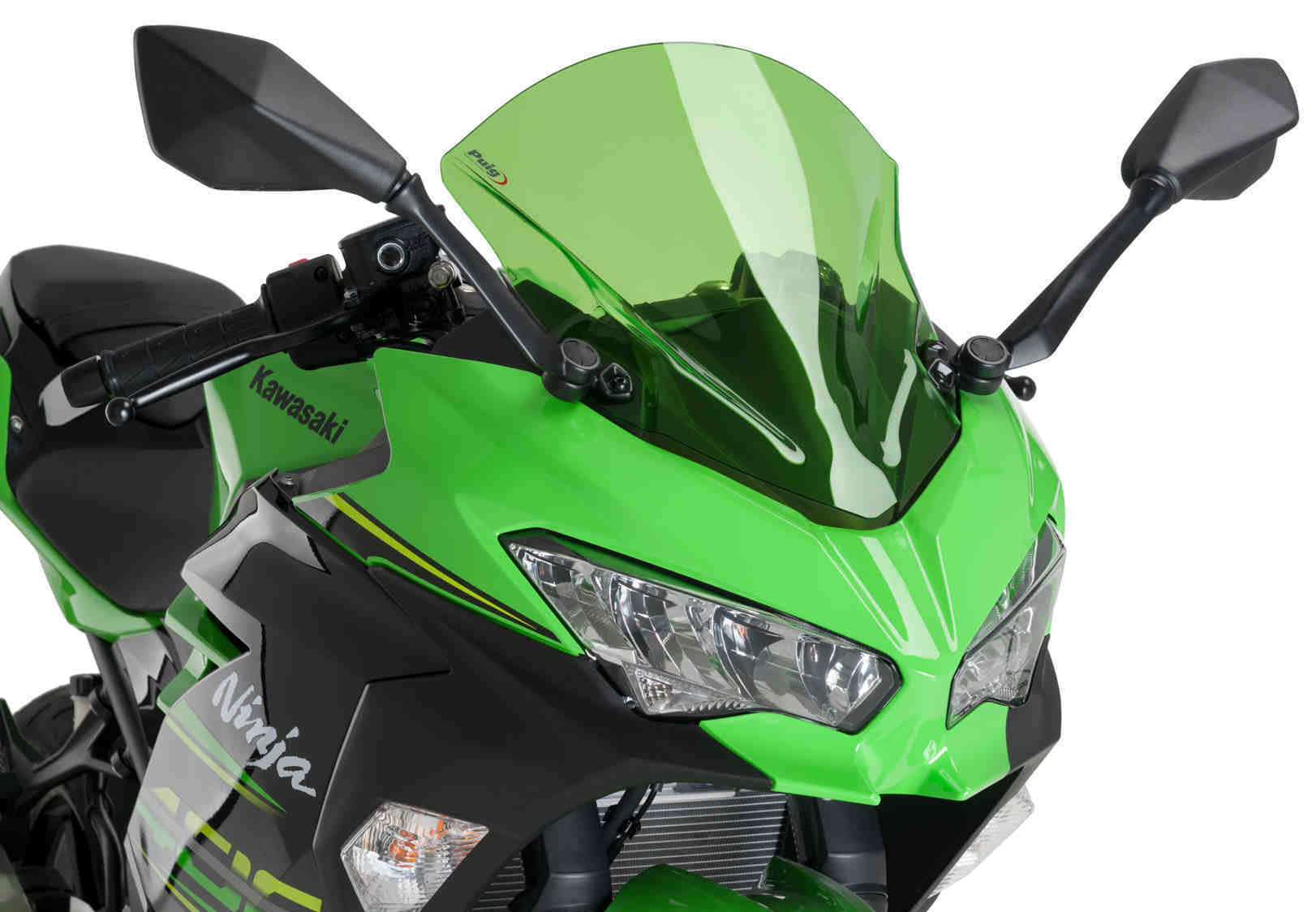Z-Racing Windscreen - Green - For 18-21 Kawasaki Ninja 400 - Click Image to Close