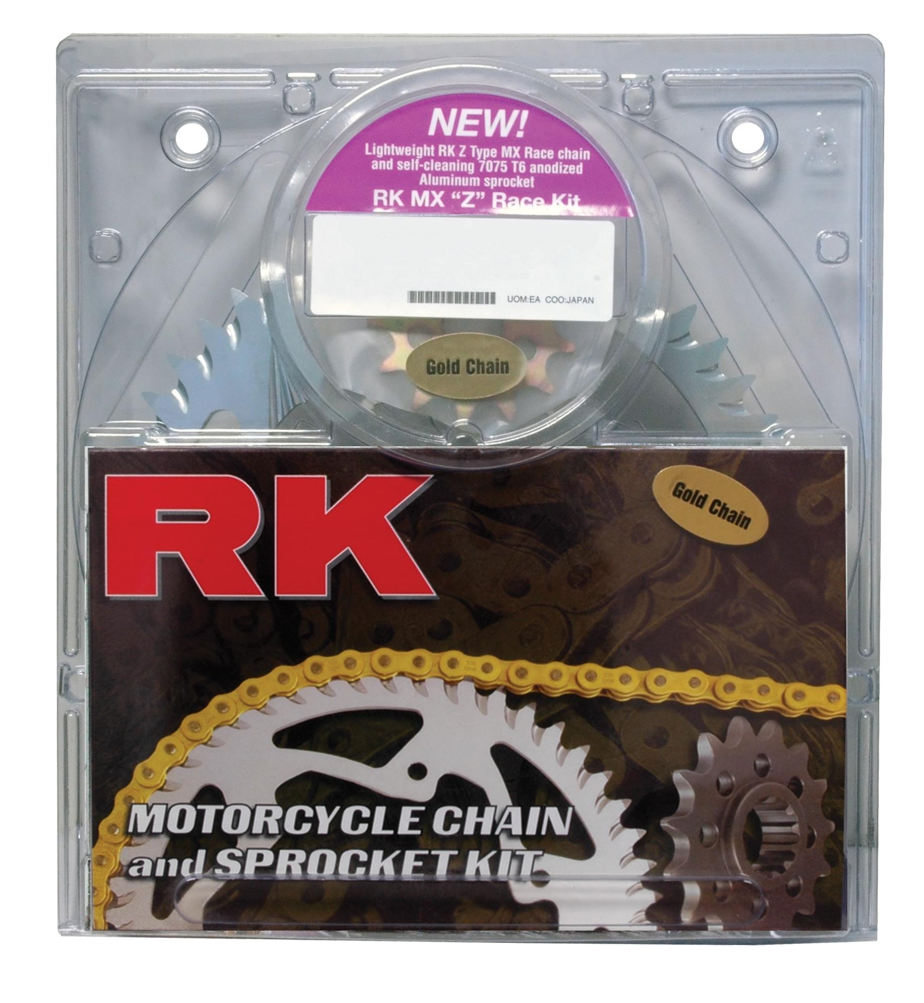 GB520MXZ4-114 Chain 13/50 Silver Aluminum Sprocket Kit - RK Excel Chain & Sprocket Kit - Click Image to Close