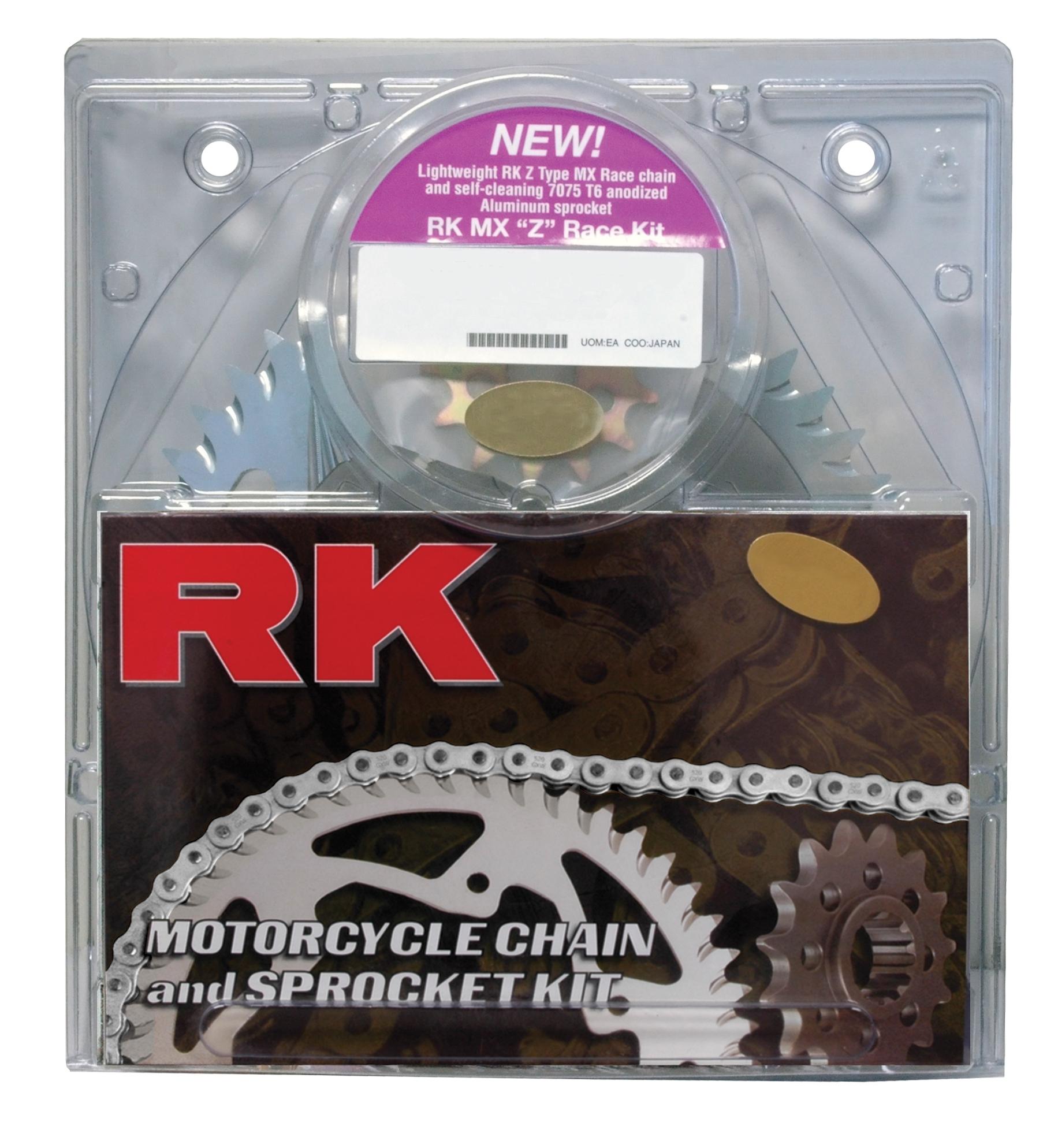 QA 520MXZ4-112 Chain 12/49 Silver Aluminum Sprocket Kit - RK Excel Chain & Sprocket Kit - Click Image to Close