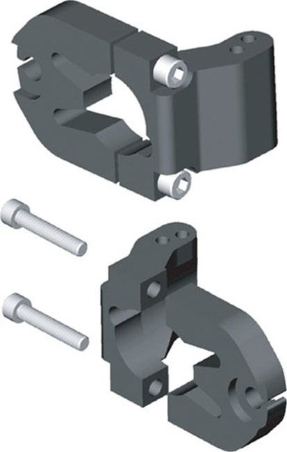 Powermadd Power Throttle Block Black Billet 6061-76 - Two-piece throttle block, anodized black billet - Click Image to Close