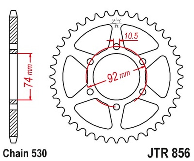 JT Sprockets Steel Rear Sprocket 45T-530 - Click Image to Close