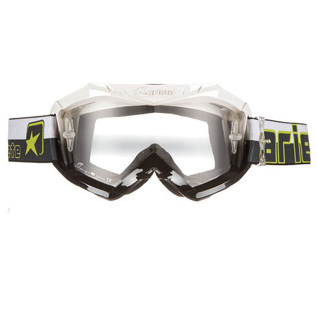 Ariete MX 07 Line Kids Goggles Black White - Black White kids goggles with clear lens - Click Image to Close
