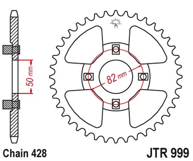 Steel Rear Sprocket - 42 Teeth - New JT! - Click Image to Close